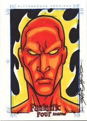 Fantastic Four Archives Blair Shedd Human Torch Sketch Card