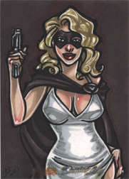 Moonstone Domino Lady & The Spider Sketch Card by Amber Shelton v11
