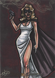 Moonstone Domino Lady & The Spider Sketch Card by Amber Shelton v4