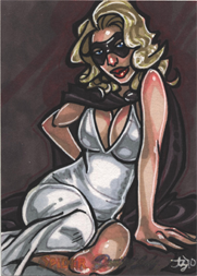 Moonstone Domino Lady & The Spider Sketch Card by Amber Shelton v5