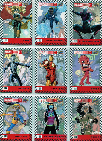 Marvel Annual 2017 Short Print Complete 50 Card Chase Set 101 to 150