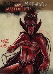 Marvel Masterpieces Series 2 Ramsey Raz Sibaja Mephisto Sketch Card