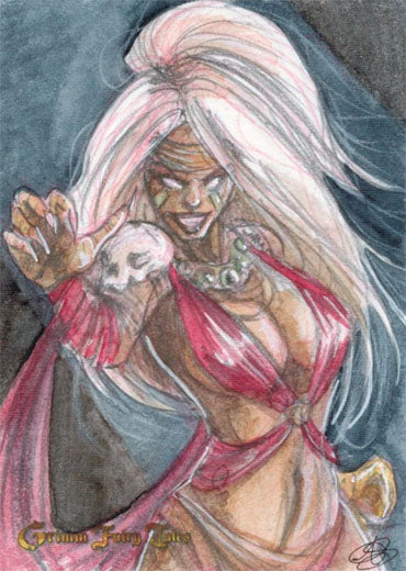 Grimm Fairy Tales 2016 SDCC Sketch Card Amber Stone of Baba Yaga DE 2/3