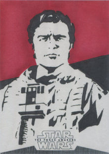 Star Wars Force Awakens Chrome Sketch Card by Rob Teranishi of Poe Dameron