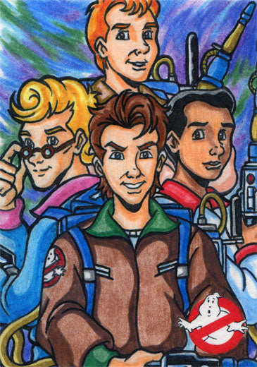 Ghostbusters Sketch Card by Jofel B. Cube of The Real Ghostbusters