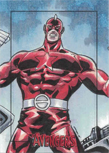 Marvel Avengers Silver Age Sketch Card by Arley Tucker of Red Guardian