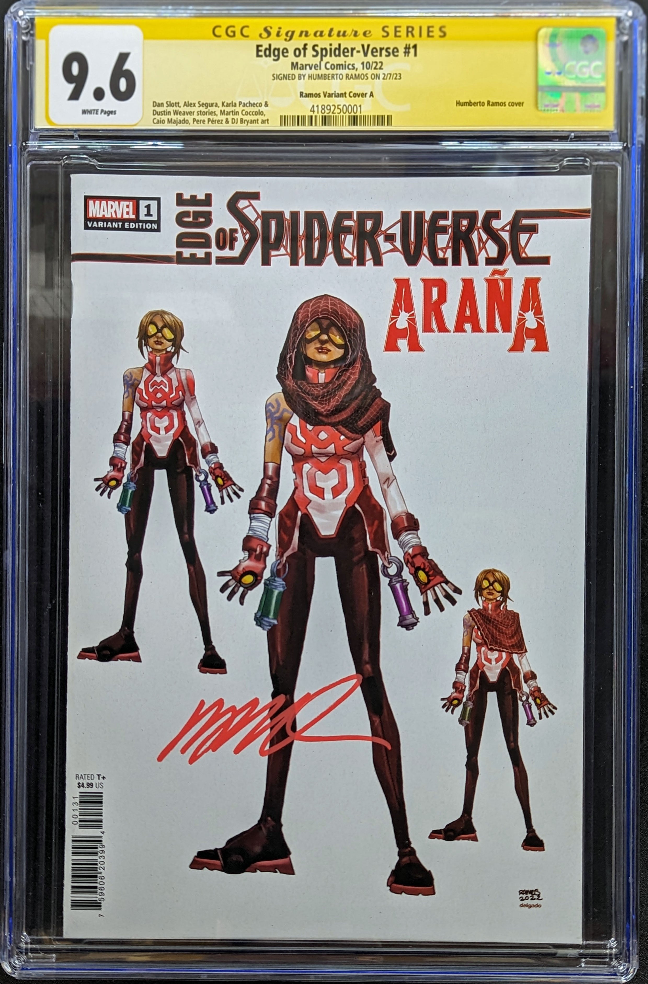 Edge Of Spider-Verse #1 Design Variant Edition CGC 9.6 Signed by Humberto Ramos