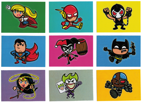 DC Comics Epic Battles BAM! Sticker Variant Complete 9 Card Chase Set