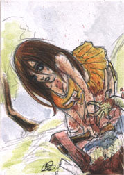 Zombies vs Cheerleaders Platinum 5finity 2011 Sketch Card by Amber Stone V2