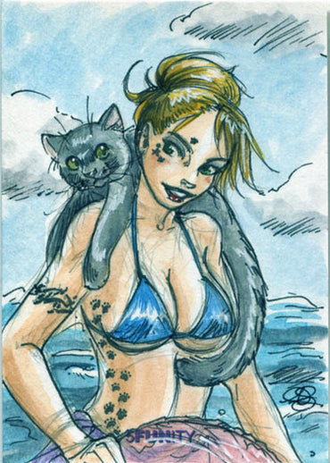 DH 5FUNity Sketch Card by Amber Stone of Kitty Ditties & Pretty Ladies V1