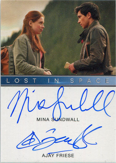 Netflix Lost in Space Season 1 Dual Autograph Card Mina Sundwall and Ajay Friese