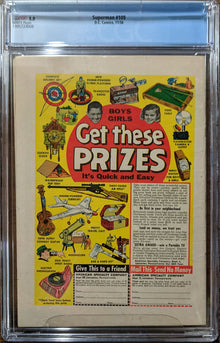 Superman (1st Series) 109 Graded CGC 5.0 1956