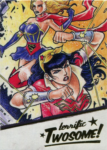 DC Bombshells 2 II Gold Deco Foil Terrific Twosome Card T1 Wonder Woman