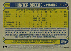 Topps Series One Baseball 2022 Mojo Green Parallel Card T87C-52 Hunter Greene 08/99