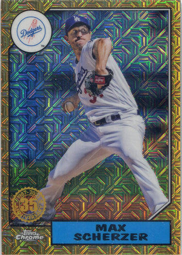 Topps Series One Baseball 2022 Chrome Silver Card T87C-66 Max Scherzer