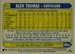 Topps Series One Baseball 2022 Chrome Silver Card T87C-67 Alek Thomas