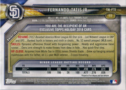 Topps Holiday Baseball 2018 Bowman Base Card TH-FTJ Fernando Tatis Jr.