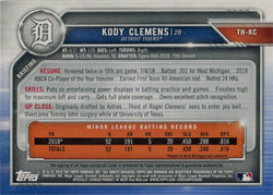 Topps Holiday Baseball 2019 Turkey Parallel Autograph Card TH-KC Kody Clemens 07/35