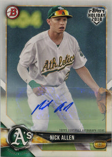 Topps Holiday Bowman Baseball 2018 Autograph Card TH-NA Nick Allen 35/99