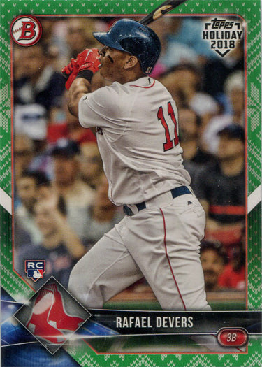 Topps Holiday Baseball 2018 Green Border Parallel Card TH-RD Rafael Devers 02/99