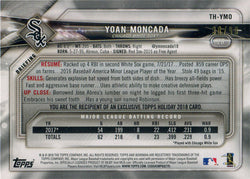 Topps Holiday Baseball 2018 Green Border Parallel Card TH-YMO Yoan Moncada 30/99