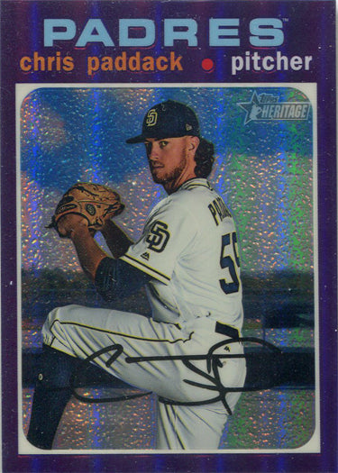 Topps Heritage Baseball 2020 Purple Chrome Refractor Card THC-182 Chris Paddack
