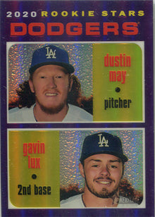 Topps Heritage Baseball 2020 Purple Chrome Refractor Card THC-188 Dodger Rookies