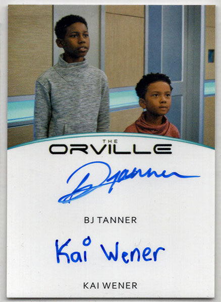 Orville Archives Dual Autograph Card BJ Tanner and Kai Wener as Marcus & Ty Finn (Full Bleed)