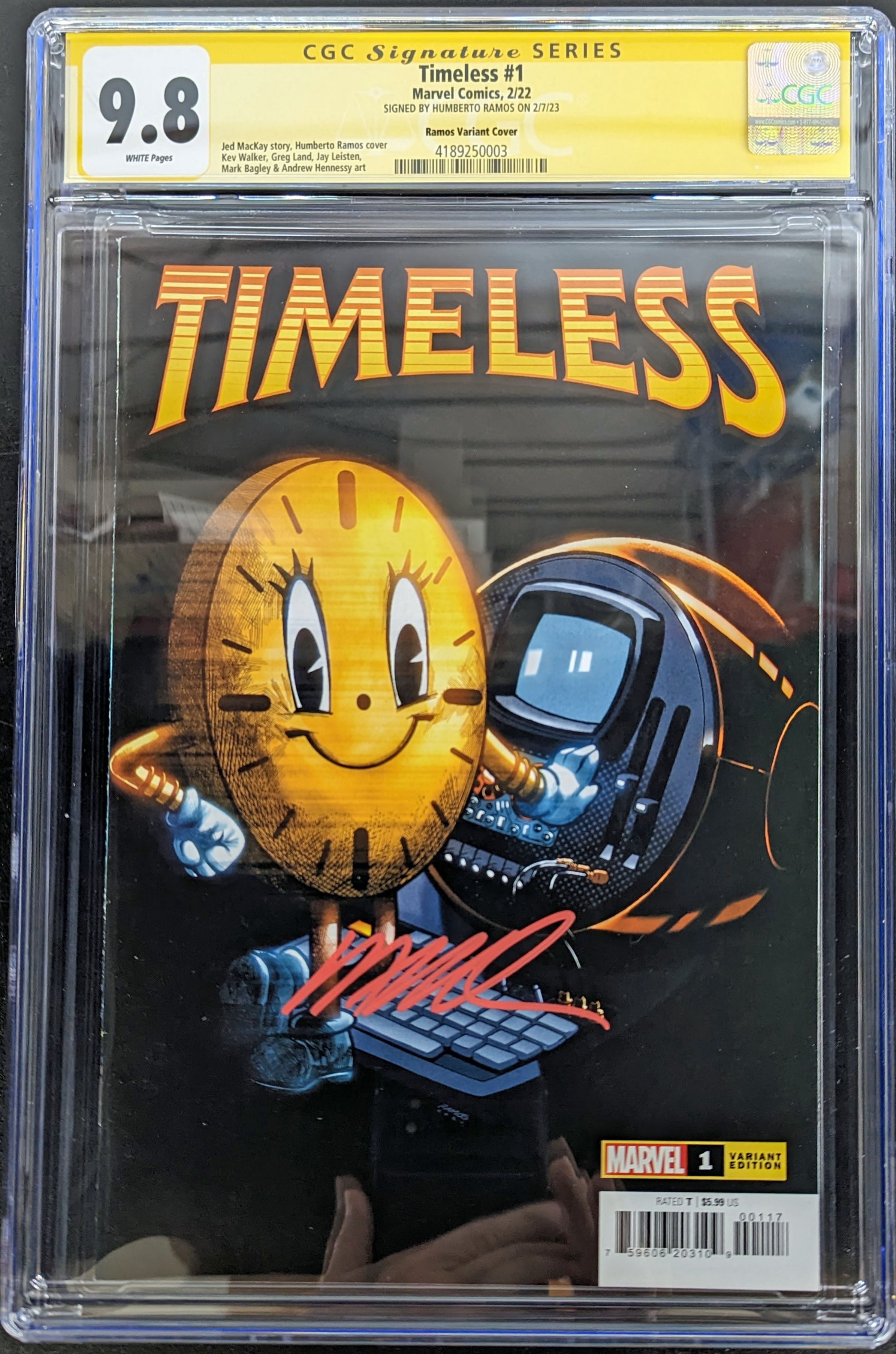 Timeless #1 Miss Minutes Variant CGC 9.8 Signed by Humberto Ramos