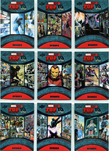 Marvel Annual 2017 Top Ten Insert Complete 50 Card Chase Set