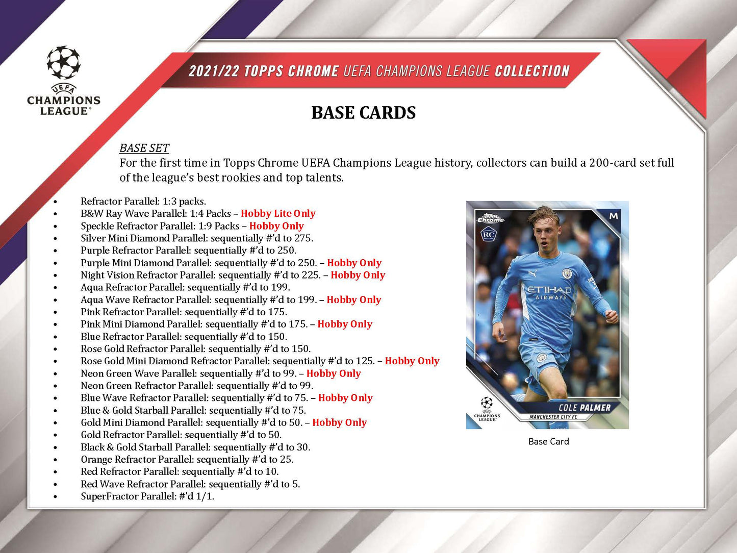 Topps 2021-22 Chrome UEFA Champions League Soccer Hobby Lite Box