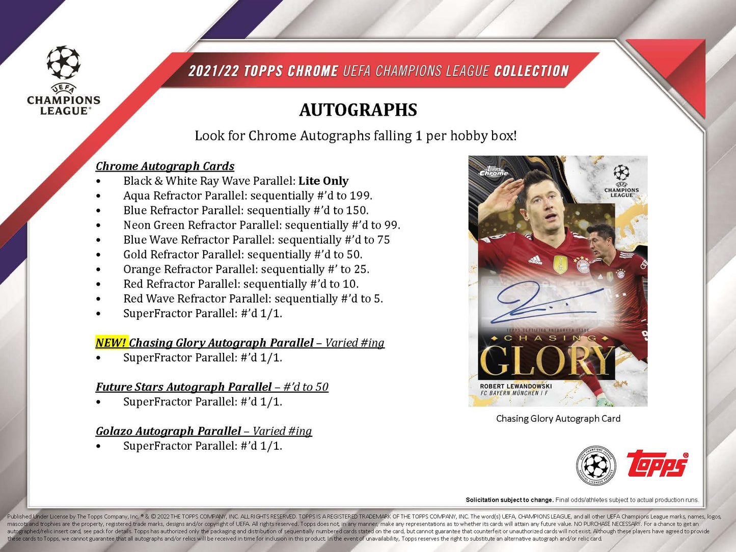 Topps 2021-22 Chrome UEFA Champions League Soccer Hobby Lite Box