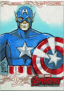 Marvel Avengers Age of Ultron Art Sketch Card by Collette Turner of Capt America