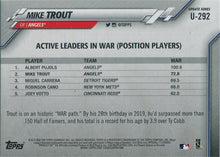 Topps Update Baseball 2020 Rainbow Foil Parallel Card U-292 Mike Trout
