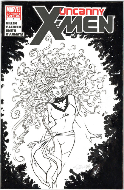 Uncanny X-Men #1 (2011) Blank Variant Original Art Phoenix Sketch Cover by Kristen Allen