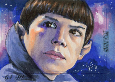 Star Trek Beyond Sketch Card of female Vulcan by Brad Utterstrom