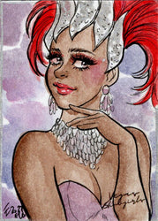 2022 5finity Vegas Showgirls Sketch Card Elfie Lebouleux