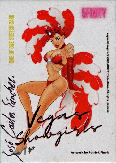 2022 5finity Vegas Showgirls Sketch Card Jose Carlos Sanchez V2
