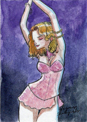 2022 5finity Vegas Showgirls Sketch Card Juan Mendez V1