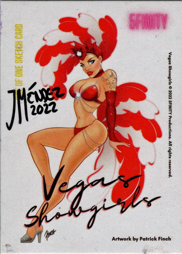 2022 5finity Vegas Showgirls Two Panel Sketch Card Juan Mendez V2