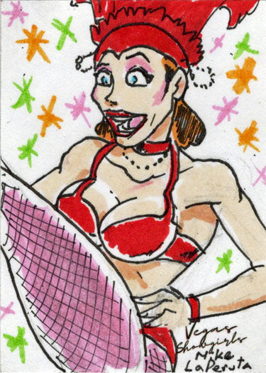 2022 5finity Vegas Showgirls Sketch Card Mike LaPeruta V1