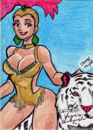 2022 5finity Vegas Showgirls Sketch Card Sammo Filipo V2