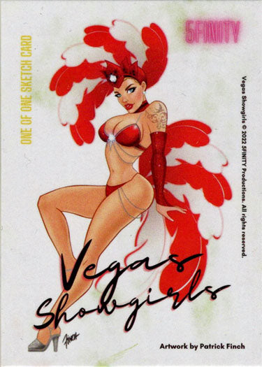 2022 5finity Vegas Showgirls Sketch Card Aaron Laurich V1