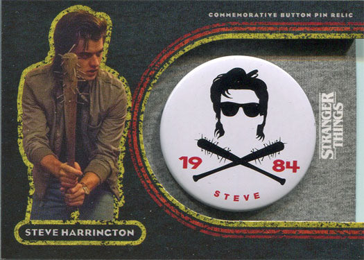 Stranger Things Upside Down Button Pin Relic Card VP-BS Steve Harrington