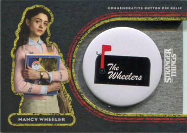 Stranger Things Upside Down Button Pin Relic Card VP-NW Nancy Wheeler
