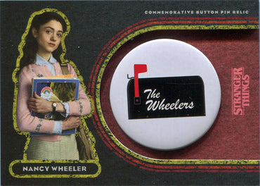 Stranger Things Upside Down Button Pin Relic Card VP-NW Red Nancy Wheeler 50/50