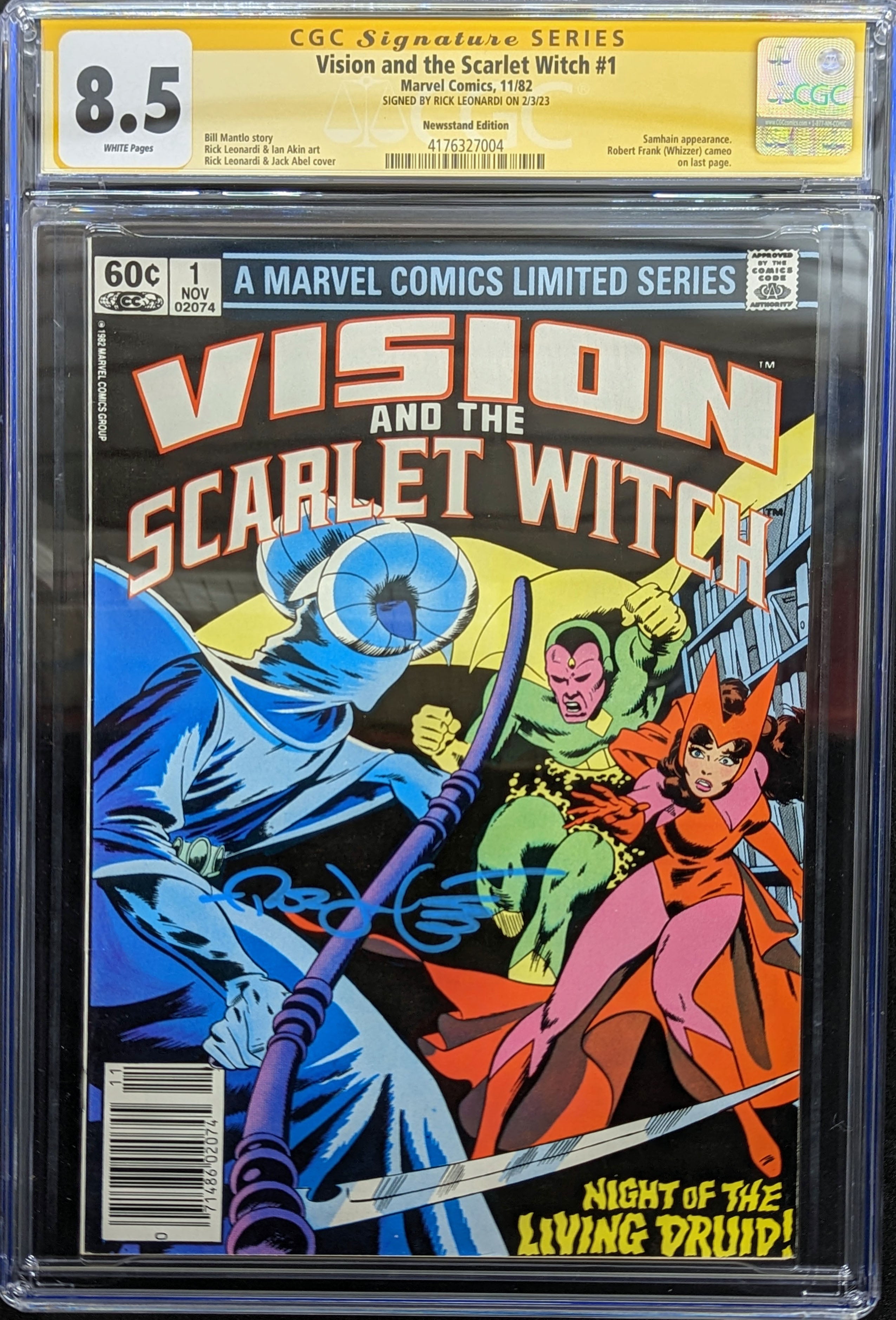 Vision and the Scarlet Witch (1982) #1 CGC 8.5 Signed by Rick Leonardi