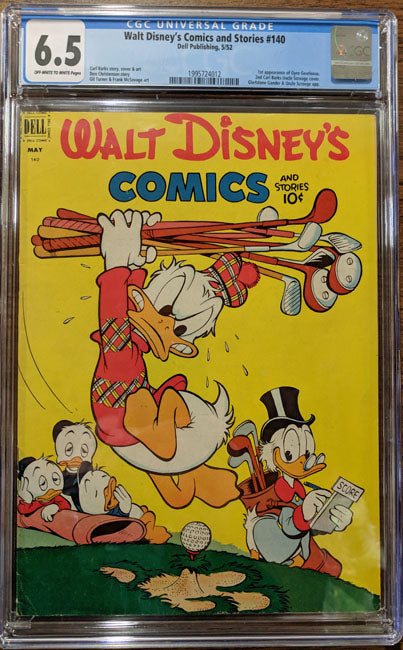 Walt Disney’s Comics and Stories 140 Comic Book CGC 6.5 1st Gyro Gearloose 1952