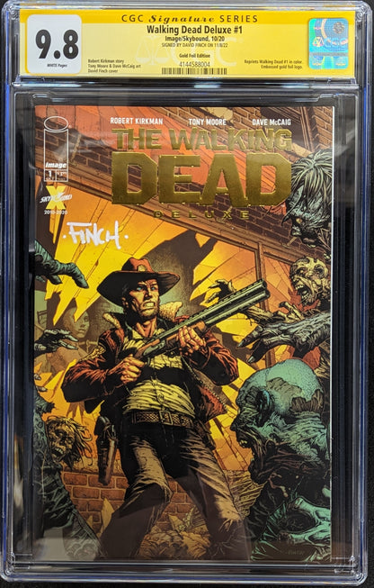 WALKING DEAD DLX #1 Gold Foil Graded CGC 9.8 Signed by David Finch