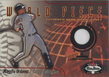Fleer Box Score Baseball 2002 World Piece Game-Worn Jersey Card Magglio Ordonez